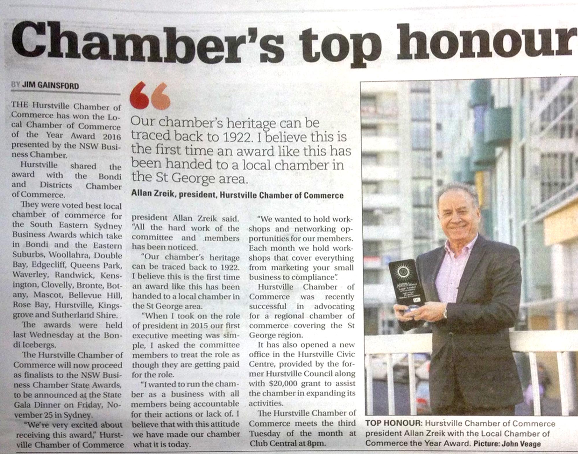 Chamber's Top Honour